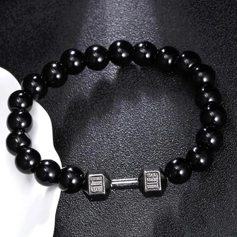 Gym Dumbbells Beads Bracelet